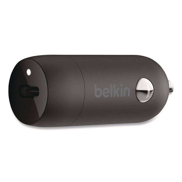 Belkin® BOOST CHARGE USB-PD Car Charger + Lightning to USB-C Cable, 20 W, USB-C, Black (BLKCCA003BT04BK) Each