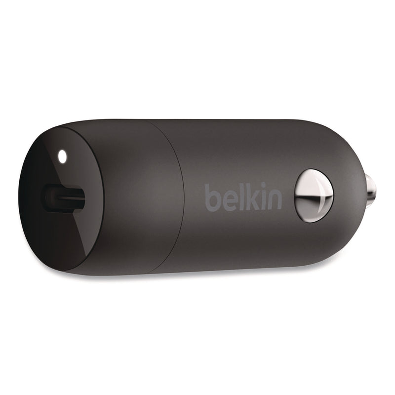 Belkin® BOOST CHARGE USB-PD Car Charger + Lightning to USB-C Cable, 20 W, USB-C, Black (BLKCCA003BT04BK) Each