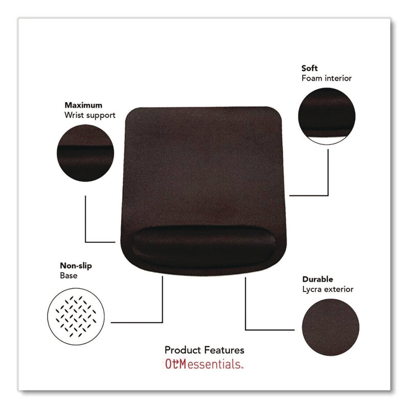 OTM Essentials™ Foam Non-Skid Mouse Pad with Wrist Rest, 8.25 x 9, Black (CELCOBA3CAA) Each