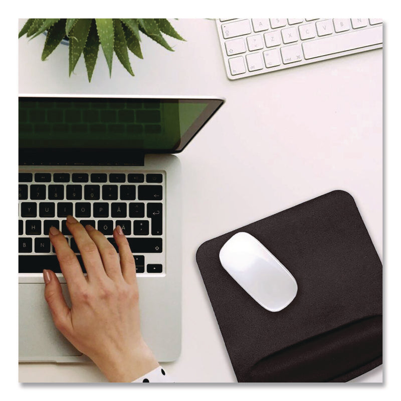 OTM Essentials™ Foam Non-Skid Mouse Pad with Wrist Rest, 8.25 x 9, Black (CELCOBA3CAA) Each