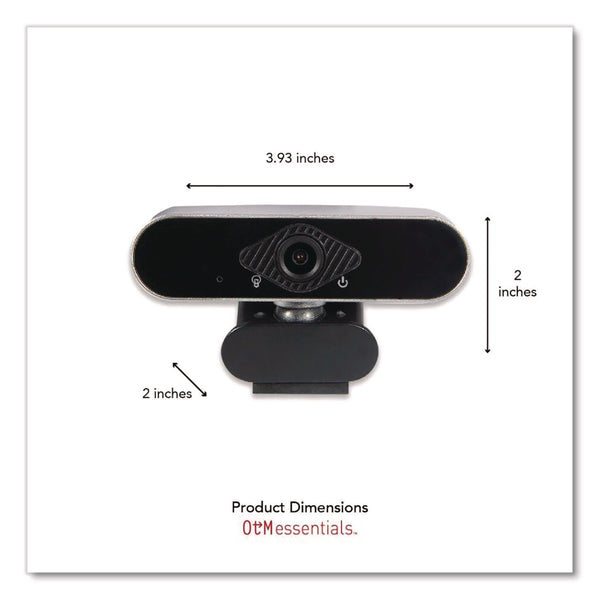 OTM Essentials™ HD Elite Portable Webcam, 1920 x 1080 pixels, 2 Mpixel, Black (CELOBAJK) Each