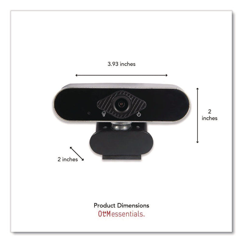 OTM Essentials™ HD Elite Portable Webcam, 1920 x 1080 pixels, 2 Mpixel, Black (CELOBAJK) Each
