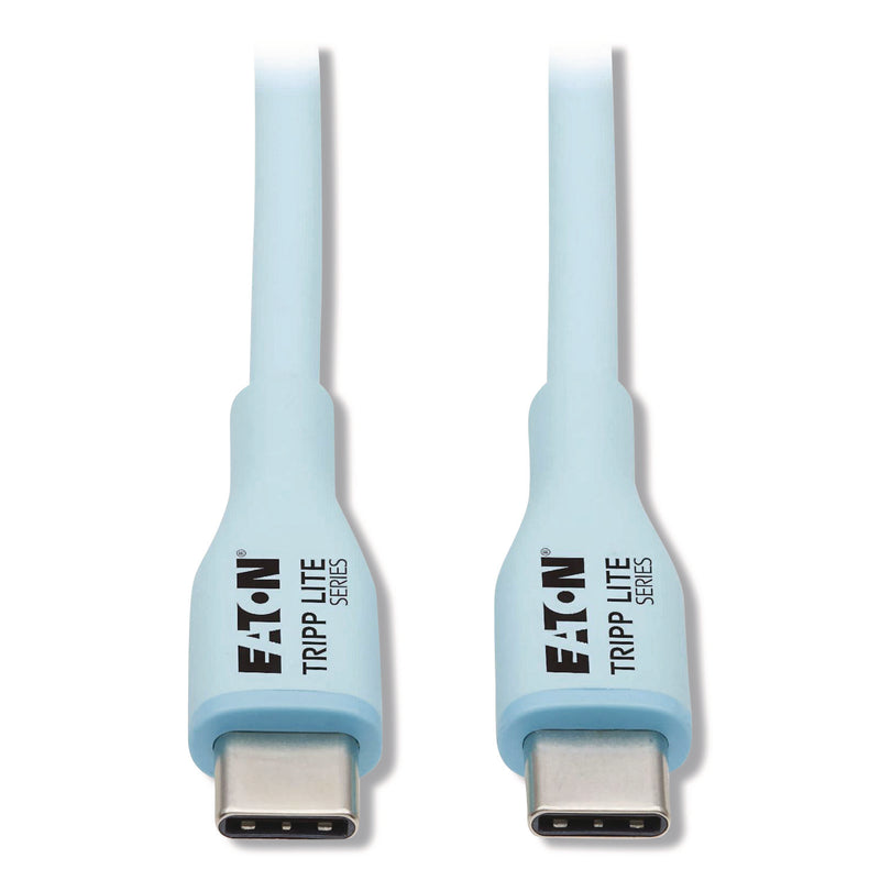 Tripp Lite by Eaton USB-C Antibacterial Cable, USB 2.0, USB Type-C (USB-C) to USB Type-C (M/M), 6 ft, Light Blue (TRPU040AB006CSL) Each