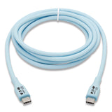 Tripp Lite by Eaton USB-C Antibacterial Cable, USB 2.0, USB Type-C (USB-C) to USB Type-C (M/M), 6 ft, Light Blue (TRPU040AB006CSL) Each