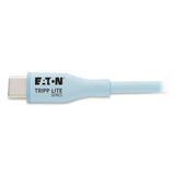 Tripp Lite by Eaton USB-C Antibacterial Cable, USB 2.0, USB Type-C (USB-C) to USB Type-C (M/M), 6 ft, Light Blue (TRPU040AB006CSL) Each