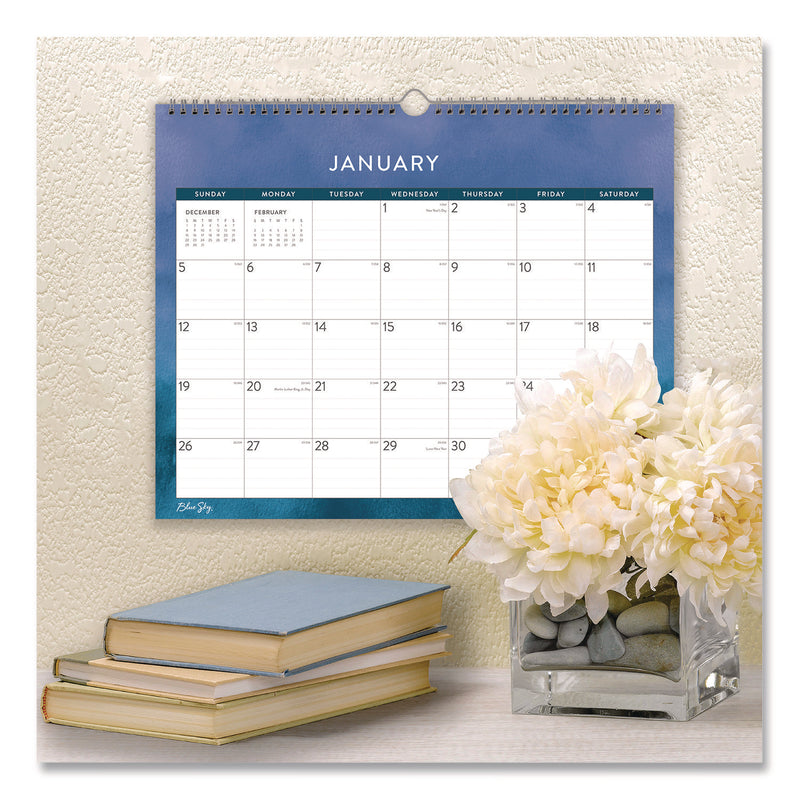 Savoy Cool Monthly Wall Calendar, Abstract Artwork, 15 x 12, White/Blue Sheets, 12-Month (Jan to Dec): 2025 (BLS14877025) Each