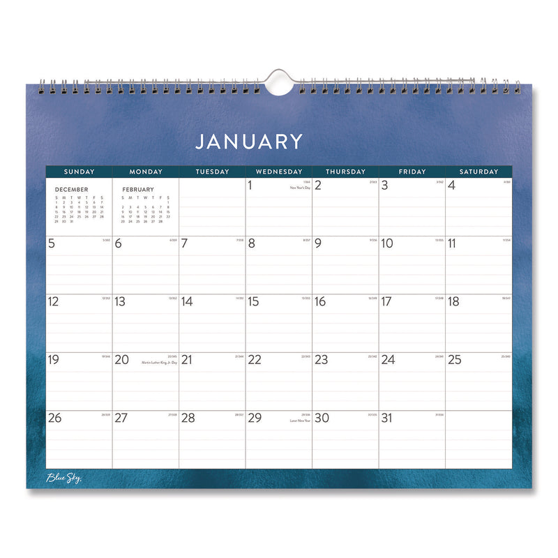 Savoy Cool Monthly Wall Calendar, Abstract Artwork, 15 x 12, White/Blue Sheets, 12-Month (Jan to Dec): 2025 (BLS14877025) Each