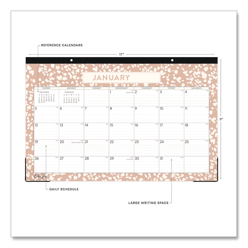 Natalya Desk Pad Calendar, Abstract Artwork, 17 x 11, White/Peach Sheets, Black Headband, 12-Month (Jan to Dec): 2025 (BLS14877125) Each