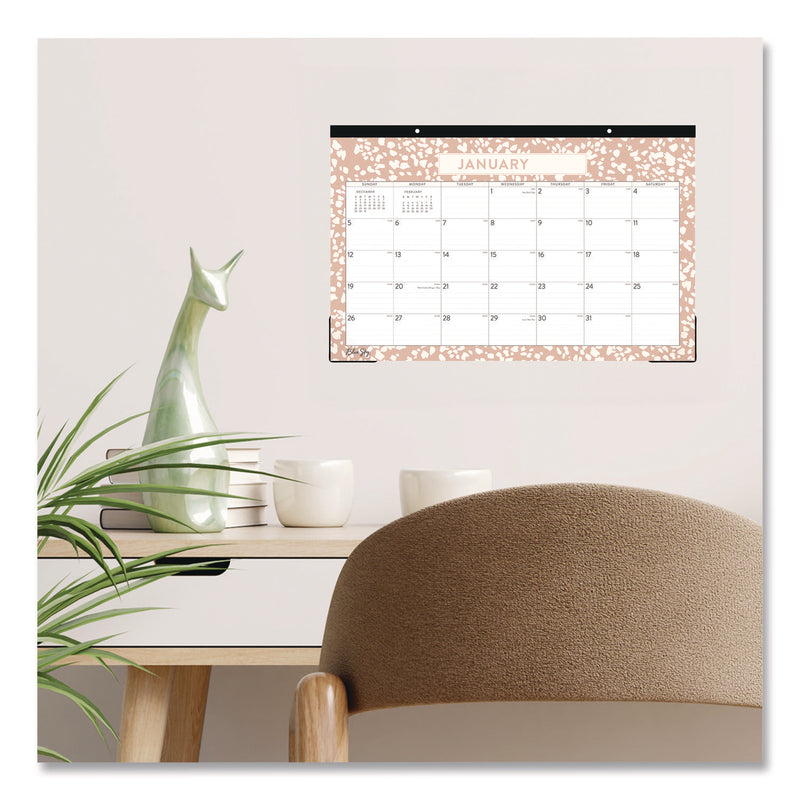 Natalya Desk Pad Calendar, Abstract Artwork, 17 x 11, White/Peach Sheets, Black Headband, 12-Month (Jan to Dec): 2025 (BLS14877125) Each