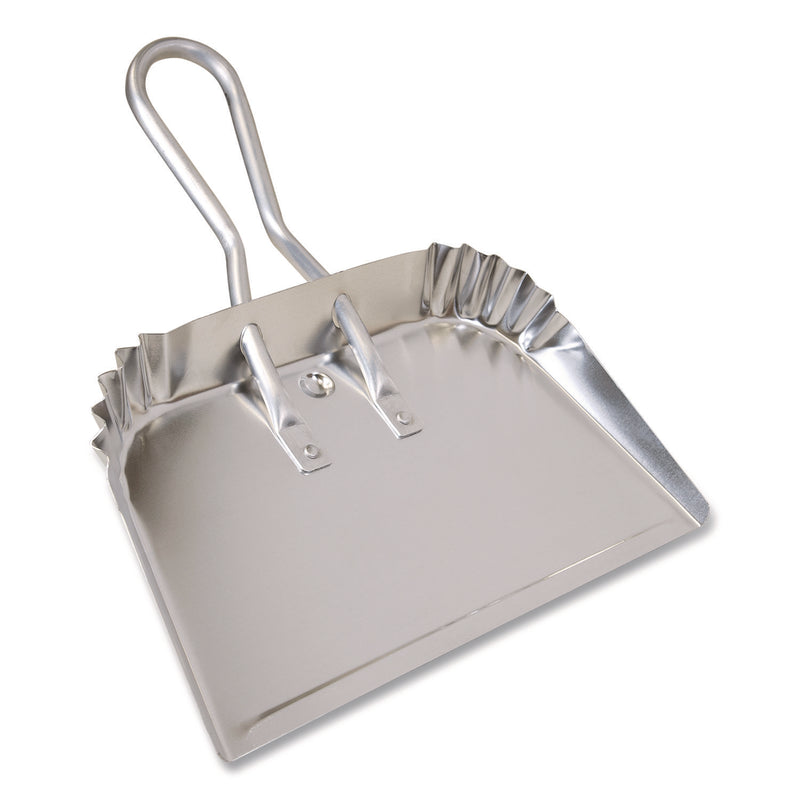 Quickie® Bulldozer Dust Pan, 17" w, Aluminum Handle, Silver (BUO428) Each