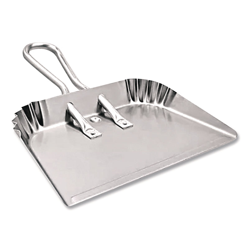Quickie® Bulldozer Dust Pan, 17" w, Aluminum Handle, Silver (BUO428) Each