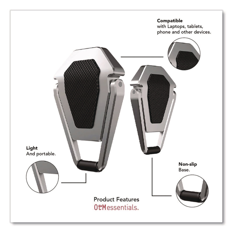 OTM Essentials™ Laptop Kickstand, 2.77" x 0.6" x 3.97, Silver/Black (CELOBA2F) Each