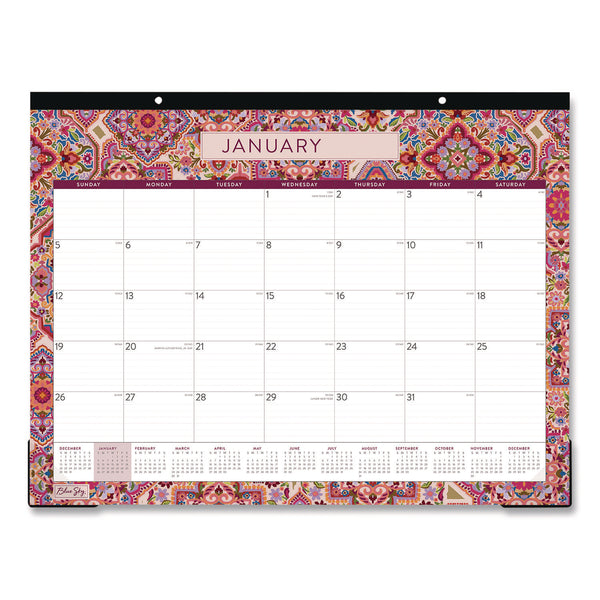 Blue Sky® Amalia Desk Pad Calendar, Mandala Artwork, 22 x 17, White/Multicolor Sheets, Black Headband, 12-Month (Jan to Dec): 2025 (BLS14877325) Each