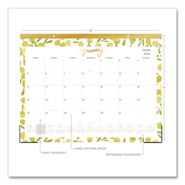 Kelly Ventura Mimosa Desk Pad Calendar, Lemons Artwork, 22 x 17, White/Yellow/Green Sheets, 12-Month (Jan to Dec): 2025 (BLS14906325) Each