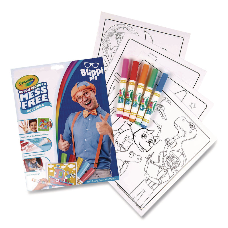 Crayola® Blippi Color Wonder Kit, (18) Coloring Pages, (5) Blippi's Collection Markers (CYO752726) Each