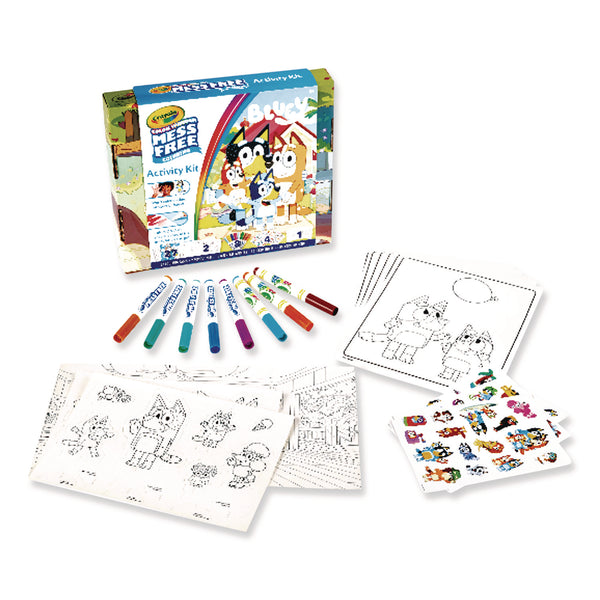 Crayola® Bluey Color Wonder Activity Kit, (27)Coloring Pages; (8)Markers; (4)Sticker Sheets; (2)Pop-Out Characters; Trifold Background (CYO757161) Each