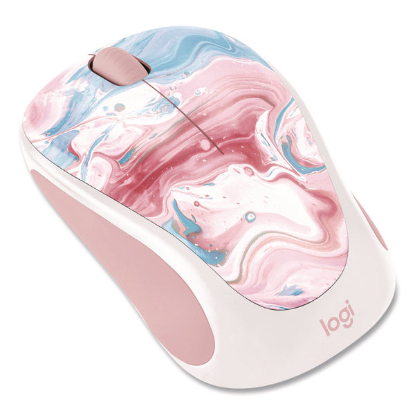 Logitech® Design Collection Limited Edition Wireless Mouse, 2.4 GHz, 33 ft, Left/Right Hand Use, Cotton Candy (LOG910007055) Each