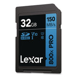 Lexar™ High Performance PRO BLUE Series SDHC Memory Card, UHS-I V10 U1 Class 10, 32 GB, 2/Pack (LXRLSD800P32GB2) Pack of 2
