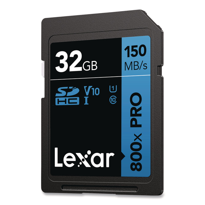 Lexar™ High Performance PRO BLUE Series SDHC Memory Card, UHS-I V10 U1 Class 10, 32 GB, 2/Pack (LXRLSD800P32GB2) Pack of 2