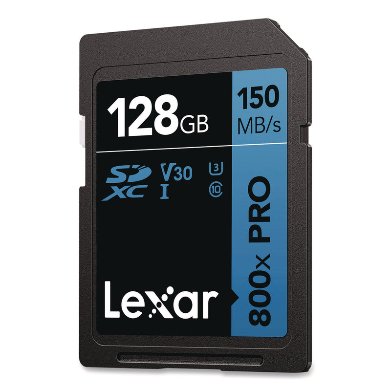 Lexar™ High-Performance PRO BLUE Series SDXC Memory Card, UHS-I V30 U1 Class 10, 128 GB (LXRLSD800P128GB) Each