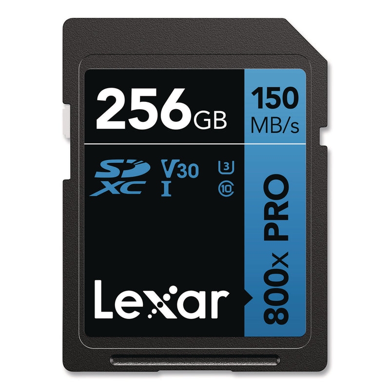 Lexar™ High-Performance PRO BLUE Series SDXC Memory Card, UHS-I V30 U1 Class 10, 256 GB (LXRLSD800P256GB) Each