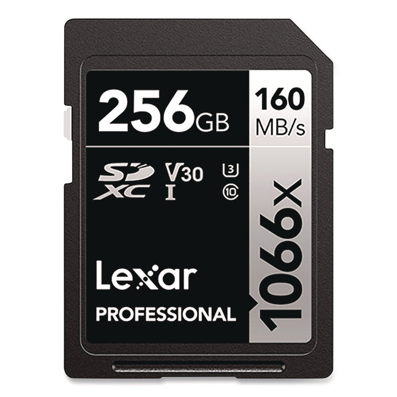 Lexar™ Professional SILVER Series SDXC Memory Card, UHS-I V30 U1 Class 10, 256 GB (LXRLSD1066256GB) Each