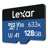 Lexar™ High Performance BLUE Series microSDXC Memory Card with Adapter, UHS-I V30 U1 Class 10, 128 GB, 2/Pack (LXRLSDMI128B2U6) Each