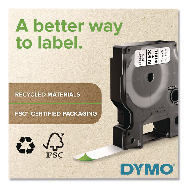 DYMO® D1 Standard Labels, 0.5" x 23 ft, Black Print on White Tape, 2/Pack (DYM1926208) Pack of 2