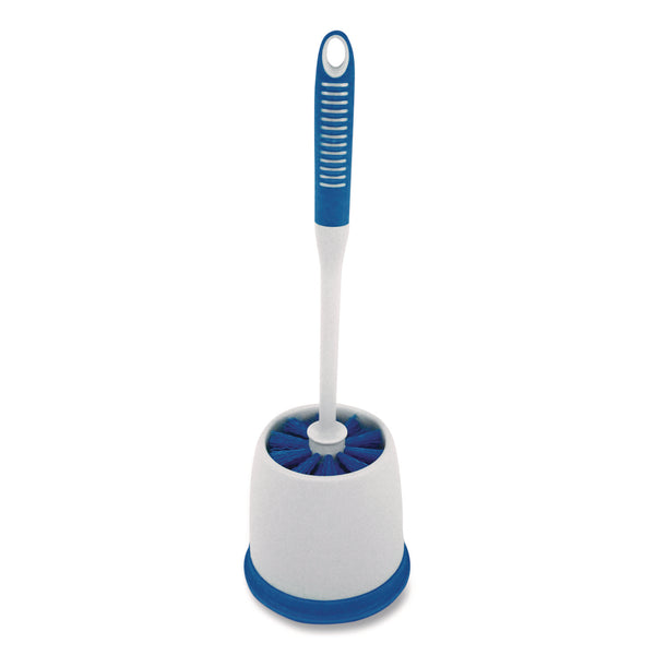 Impact® Toilet Bowl Brush and Caddy, Blue/Gray (IMPT000200) Each