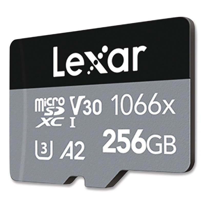 Lexar™ Professional SILVER Series microSDXC Memory Card, UHS-I, V30 Class 10, 256 GB (LXRLMS1066256GB) Each