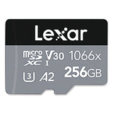 Lexar™ Professional SILVER Series microSDXC Memory Card, UHS-I, V30 Class 10, 256 GB (LXRLMS1066256GB) Each