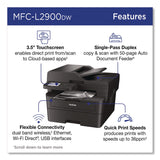 Brother Wireless MFC-L2900DW Compact Monochrome AIO Laser Printer, Copy/Fax/Print/Scan (BRTMFCL2900DW) Each