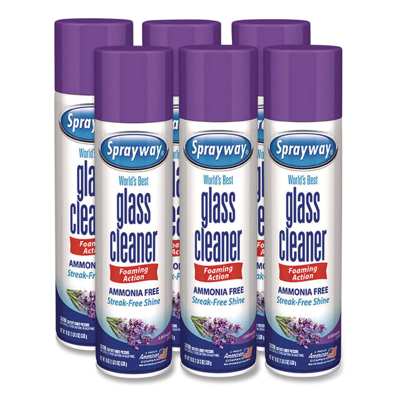 Sprayway® Glass Cleaner, Lavender, 19 oz Aerosol Spray, 6/Carton (CGCSW5029) Case of 6