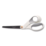 Fiskars® Premier SoftGrip Nonstick Scissors, 9.75" Long, 8" Cut Length, Offset White Handle (FSK1069764) Each