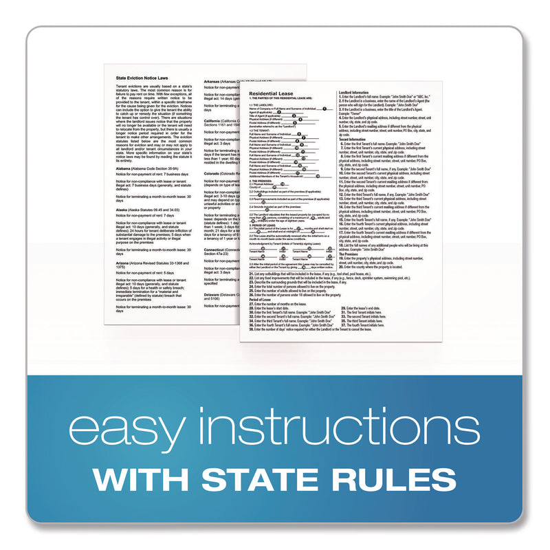 Adams Business Forms Residential Lease Form Sets with Instructions and Free Download, One-Part (No Copies), 8.5 x 11, 4 Forms/Set, 4 Sets/Pack (ABFLF310) Each