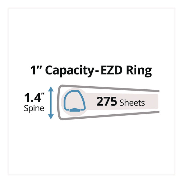 Avery® Durable View Binder with DuraHinge and EZD Rings, 3 Rings, 1" Capacity, 11 x 8.5, White, 12/Carton (9301) (AVE09301CT) Case of 12