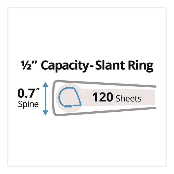 Avery® Durable View Binder with DuraHinge and Slant Rings, 3 Rings, 0.5" Capacity, 11 x 8.5, White, 12/Carton (AVE17002CT) Case of 12