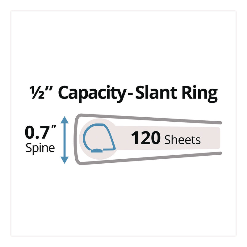 Avery® Durable View Binder with DuraHinge and Slant Rings, 3 Rings, 0.5" Capacity, 11 x 8.5, White, 12/Carton (AVE17002CT) Case of 12