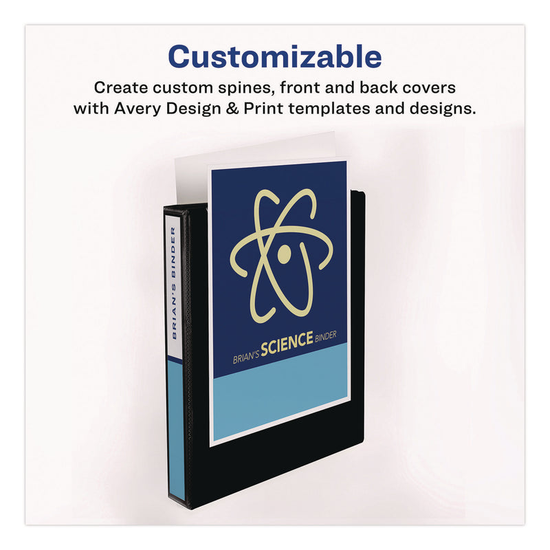 Avery® Durable View Binder with DuraHinge and Slant Rings, 3 Rings, 0.5" Capacity, 11 x 8.5, White, 12/Carton (AVE17002CT) Case of 12