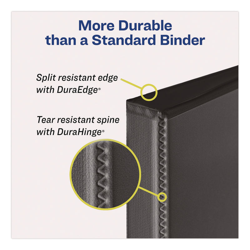Avery® Durable View Binder with DuraHinge and Slant Rings, 3 Rings, 0.5" Capacity, 11 x 8.5, White, 12/Carton (AVE17002CT) Case of 12