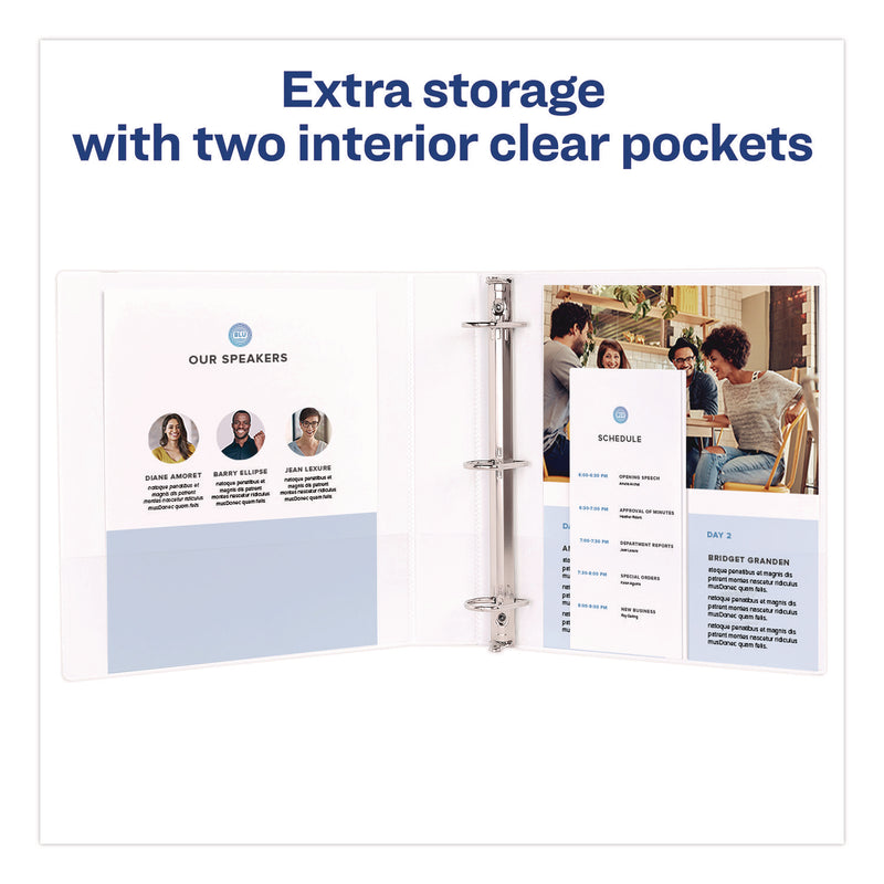 Avery® Durable View Binder with DuraHinge and Slant Rings, 3 Rings, 0.5" Capacity, 11 x 8.5, White, 12/Carton (AVE17002CT) Case of 12