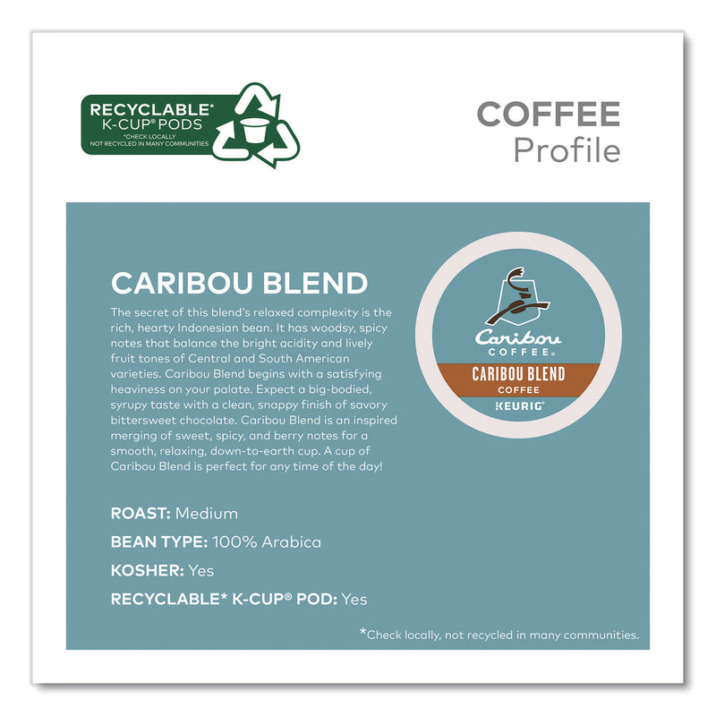 Caribou Coffee® Caribou Blend Coffee K-Cups, 0.4 oz, 44/Box (CCF2124056) Box of 44