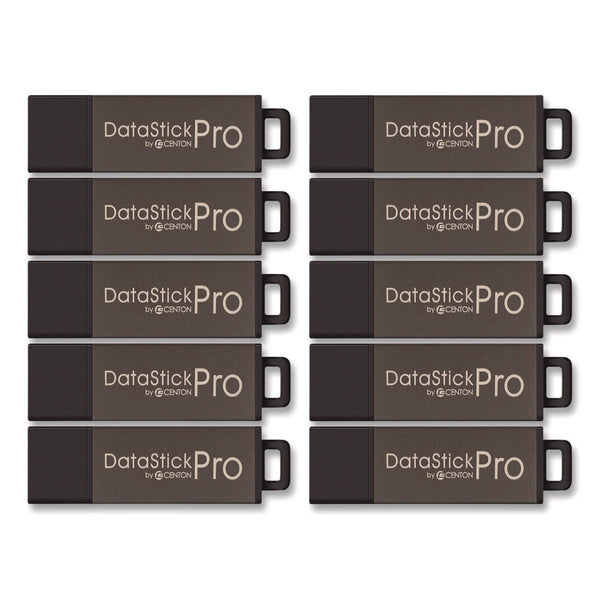 Centon DataStick Pro USB 2.0 Type A Flash Drive, 32 GB, Gray, 10/Pack (CEL106619) Each