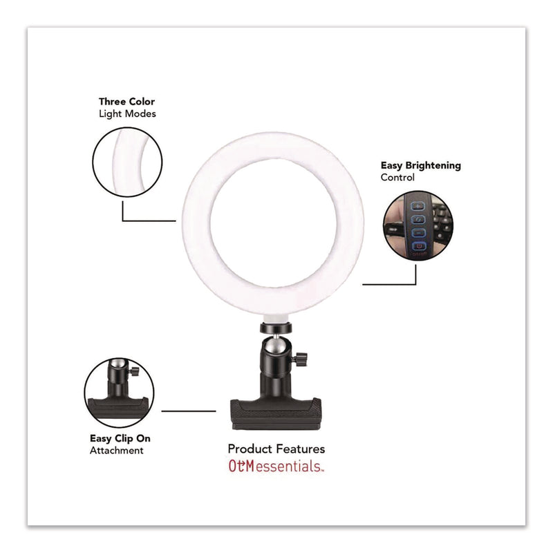 OTM Essentials™ Universal Ring Light, 6" dia, Black (CELCOBA1B1) Each