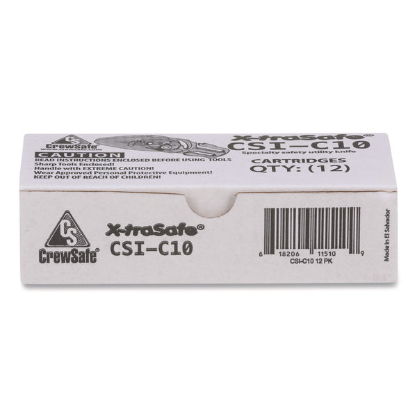 CrewSafe CrewSafe X-traSafe Blade Cartridges, Yellow, 12/Pack (CEWCSIC10) Box of 12