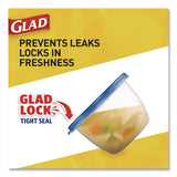 Glad To Go Lunch Containers, 2 Compartments, 32 oz, Plastic, 4/Pack (CLO134347) Pack of 4