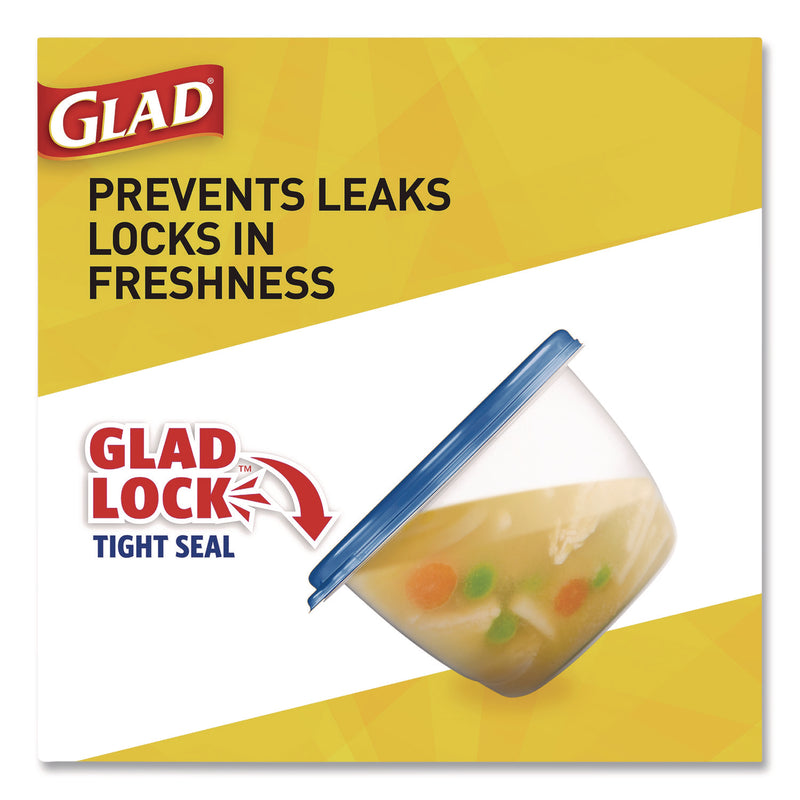 Glad To Go Lunch Containers, 2 Compartments, 32 oz, Plastic, 4/Pack (CLO134347) Pack of 4