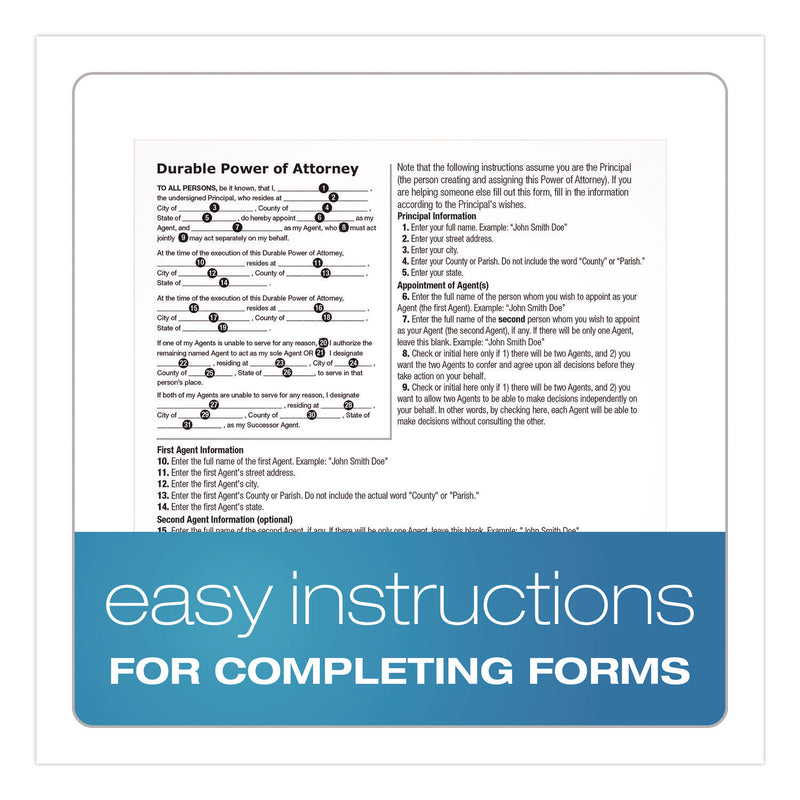 Adams Business Forms Durable Power of Attorney Digital Download with Instructions, 8.5 x 11, Unlimited Number of Forms (ABFLF205) Each