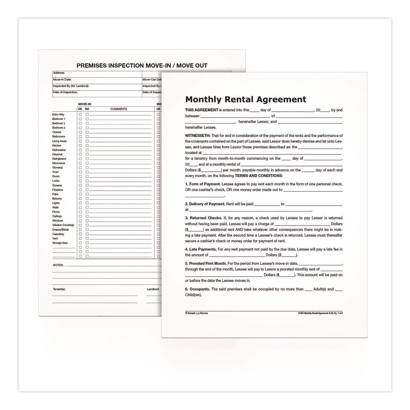 Adams Business Forms Month-to-Month Residential Rental Agreement Digital Download with Instructions, 8.5 x 11, Unlimited Number of Forms (ABFLF255) Each