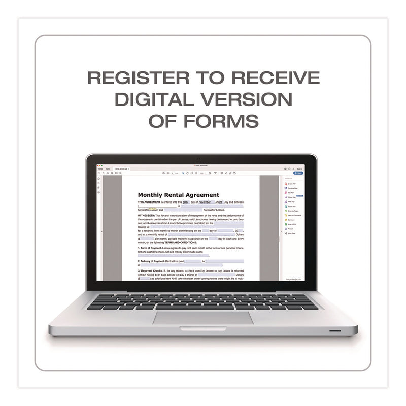 Adams Business Forms Month-to-Month Residential Rental Agreement Digital Download with Instructions, 8.5 x 11, Unlimited Number of Forms (ABFLF255) Each
